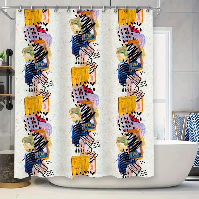 Starry Night Moon Print Shower Curtain Black Background with White Stars and Crescent Moon for Bathroom Decor 90x180cm