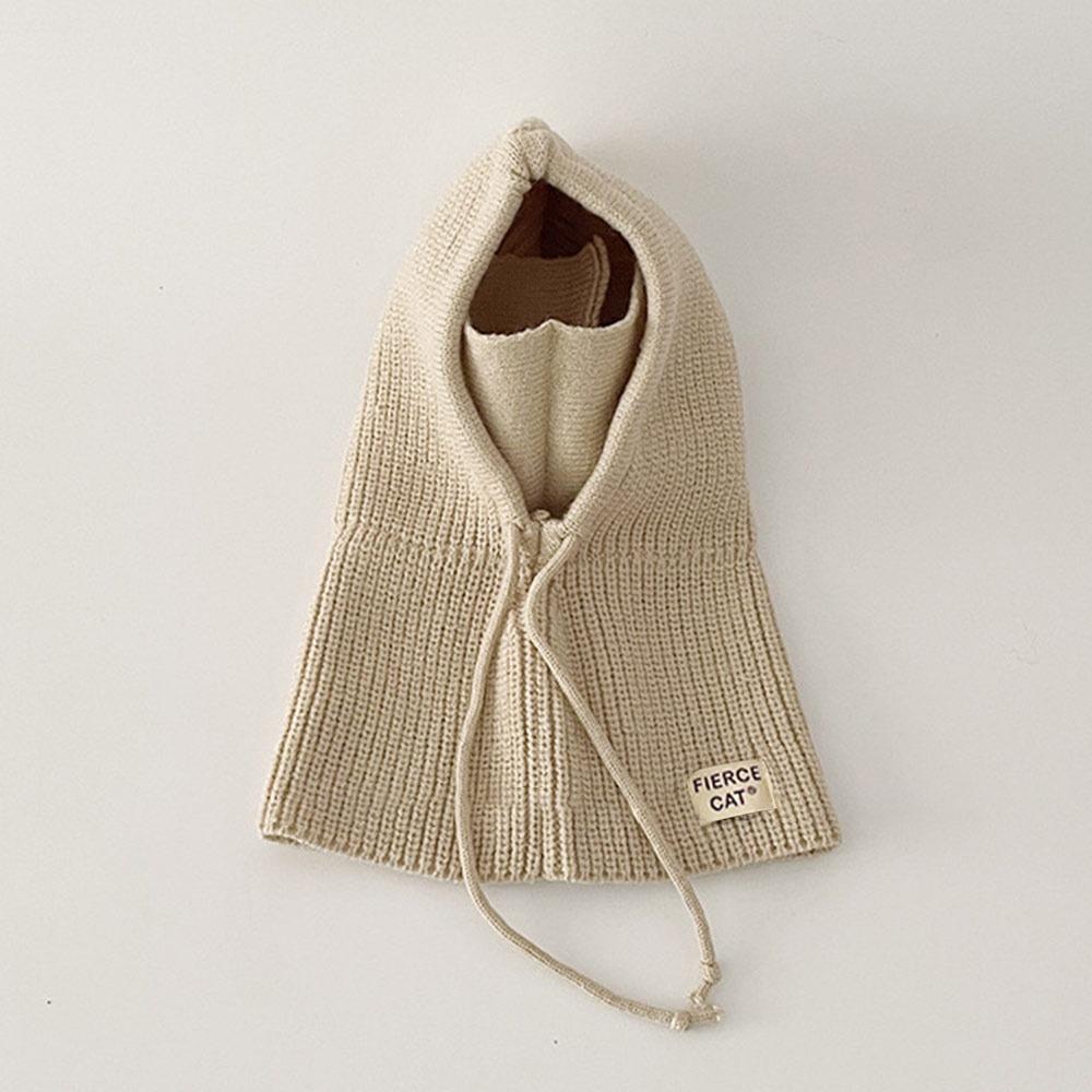 One-piece Baby Balaclava Hat Ears Neck Knitted Cap Fashion Scarf Mask Hats  Children