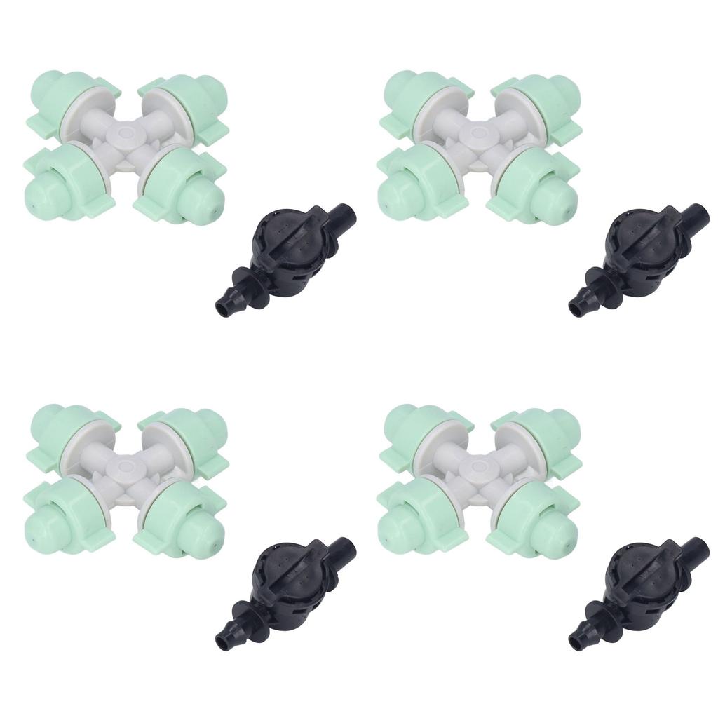 10er Set Kreuz-Sprühdüsen mit 4/7mm Anschluss Mikro-Bewässerungskopf für Ackerland Garten