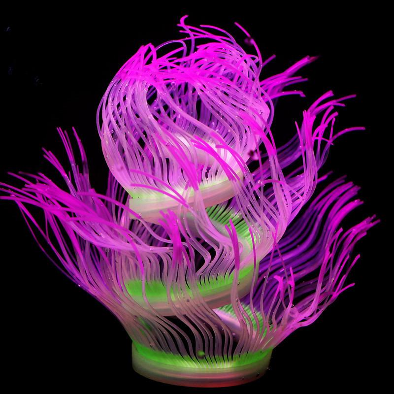 Fluorescent Simulation Silicone Sea Anemone Aquarium Fish Tank Landscape Decor Coral Emulation Plant Decoration Home Ornament