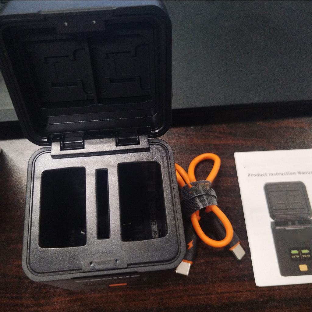 Camera Battery Charging Case for EN-EL25 EN-EL25A Batteries 2-slot Battery R with Card Slots Screen PD Fast Charging Box Compatible with Ni