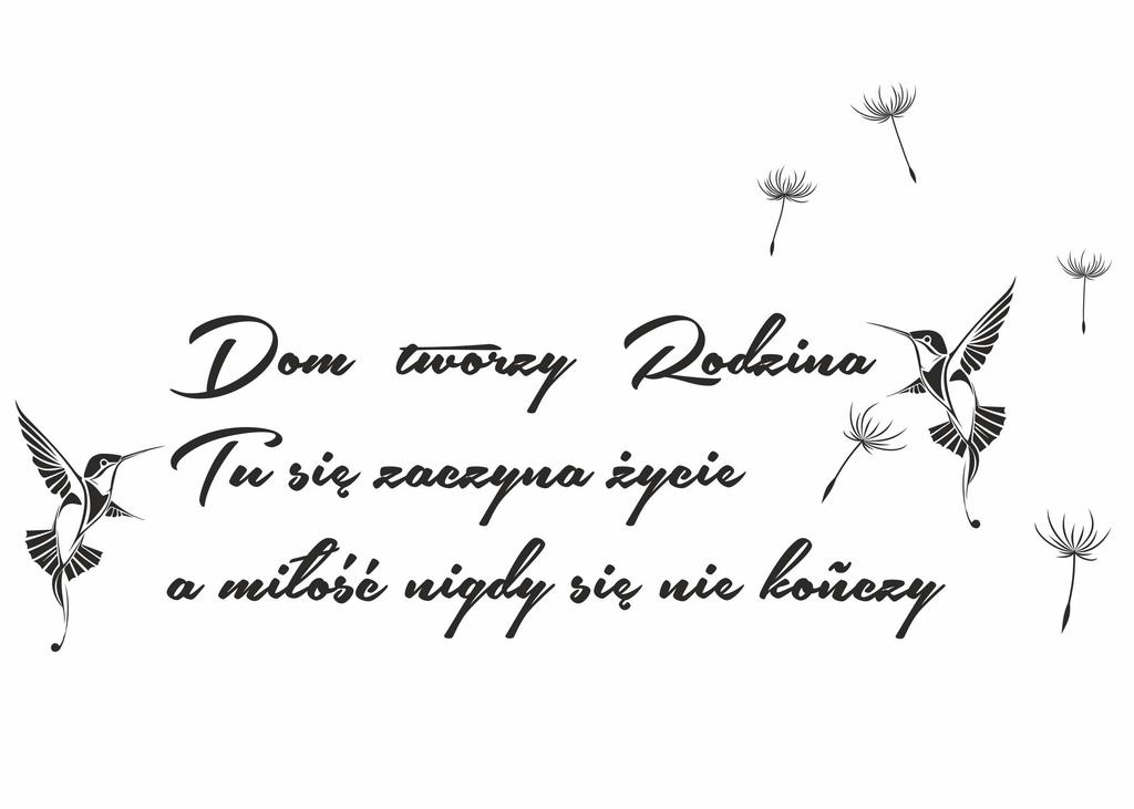 Naklejki na ścianę dom tworzy rodzina miłość dmuchawce 100x50cm nc_001