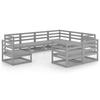 VidaXL Bois de Pin Massif Salon de Jardin 9 pcs Meubles d'Extérieur Mobilier de Patio Ensemble de Meubles de Terrasse 3075806