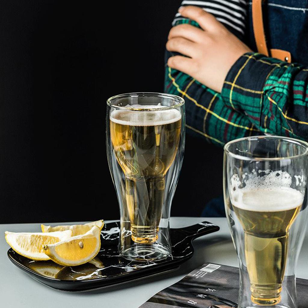 Bierglas, doppelwandig, hält Bier kalt, schöne, einzigartige isolierte Biergläser für die Hausbar