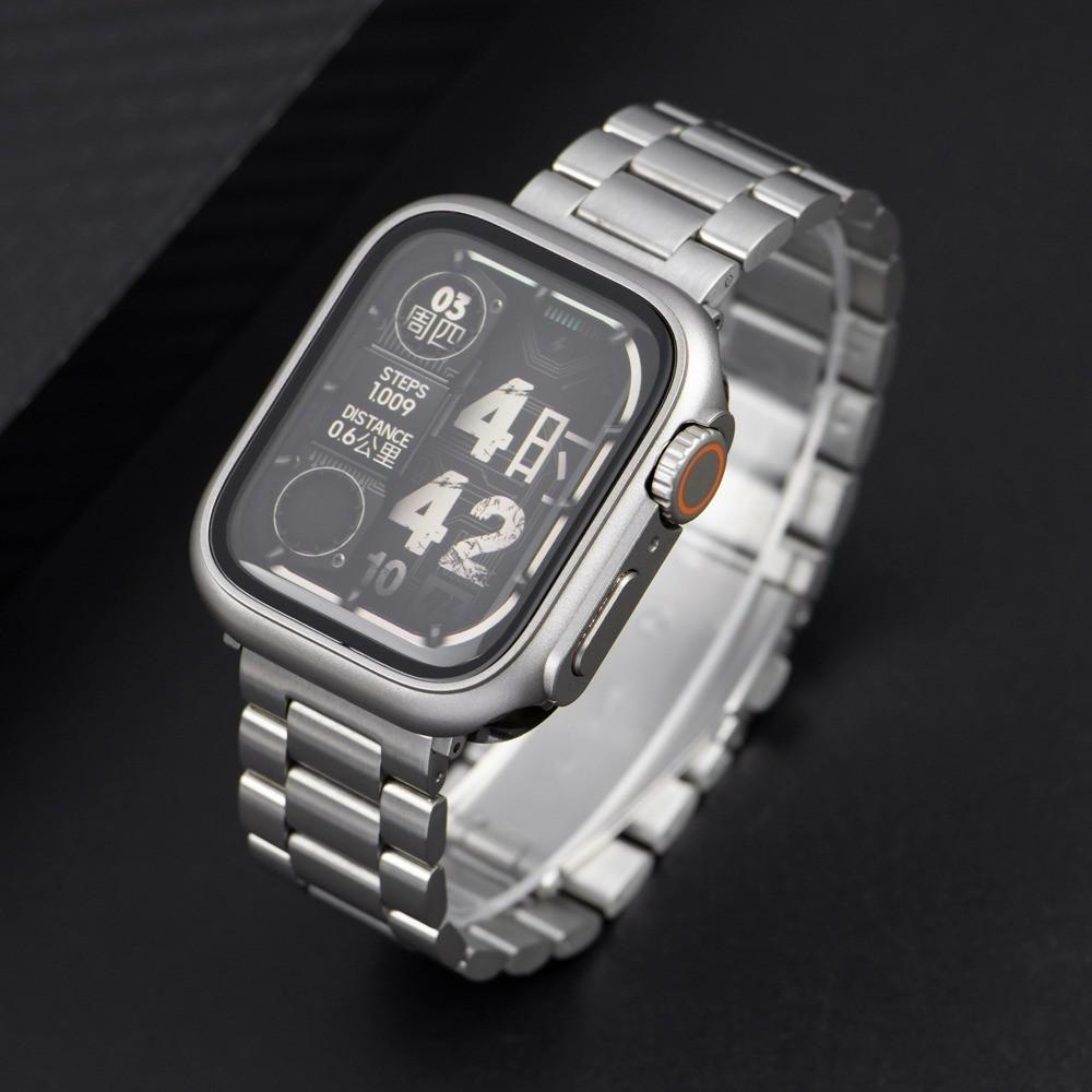 Strap+Case for Apple Watch 11 10 42mm 46mm 9 8 7 41mm 45mm Metal Band PC Case For  iWatch Series 6 5 4 SE 40mm 44mm Watchband