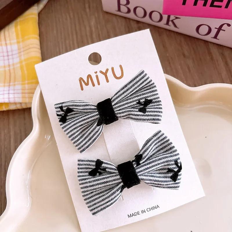 

2 шт. корейская одежда заколка-бантик для волос для девочки пожилого возраста заколка для волос зима осень милая мода принцесса клетчатые заколки аксессуары