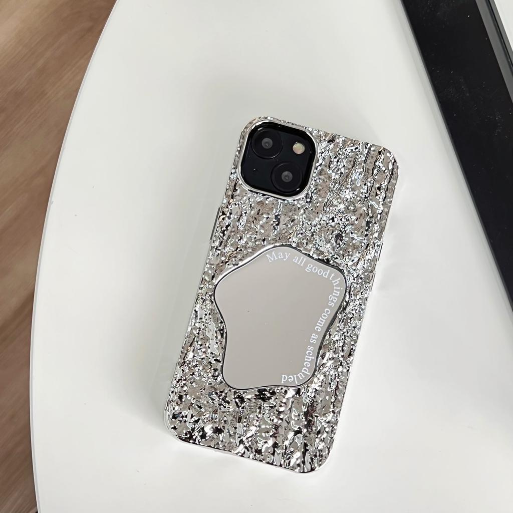 Niche Style Wrinkled Irregular Mirror Case Compatible with Apple 17 Phone Case iPhone 16 Pro Max New Model 14/15