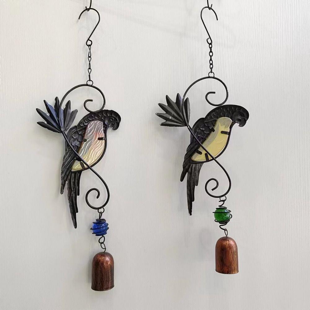 New Creative Bird Wind Chimes Metal Outdoor Indoor Parrot Bell Handmade Retro Ornament