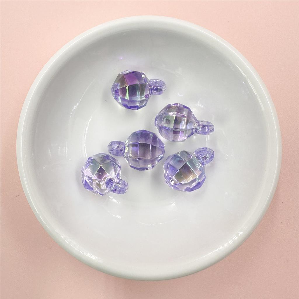 5Pcs 12*17.5mm Transparent Colorful Round Acrylic Beads for DIY Pendant Beading Accessory Jewelry Accessories