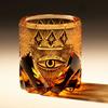 220 ml Neues Edo Kiriko Handgraviertes Gottesauge Whiskey-Tumbler Bernstein Luxuriöser Herrenstil Schweres Schwarzes Old Fashioned Glas