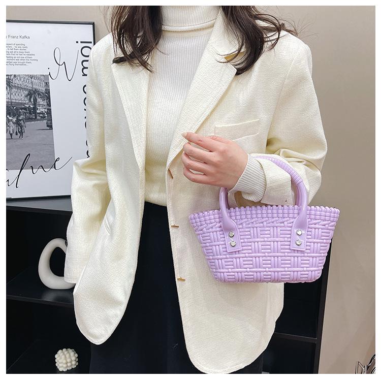 Geantă de mână trendy 2025, versatilă, mini crossbody & tote, din jeleu țesut