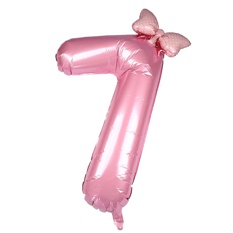 Globos de Cumpleaños con Números 0-9 de 40 Pulgadas Globos Rosas con Lazo de Moño para Cumpleaños de Niñas Princesas Globos para Fiesta de Bodas Globo Gigante con Número