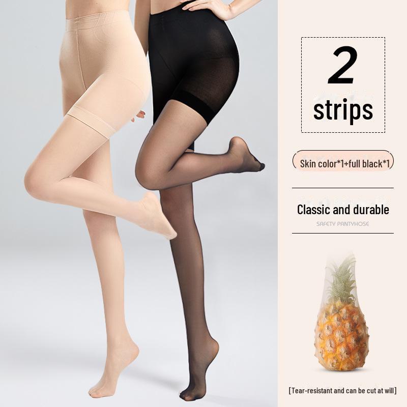 Women's Anti-Wolf 2-in-1 Summer Pantyhose: Thin, Durable, Anti-Snag, Anti-Exposure Stockings with Safety Pants (2 Pairs).