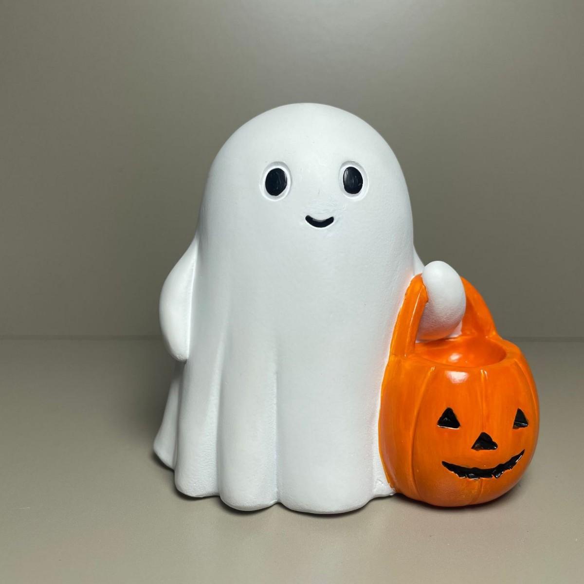 

Cute Resin Smiling Decorative Pumpkin with Bag - Charming Halloween Statue Tabletop Ornament,Perfect for Spooky Autumn Decor