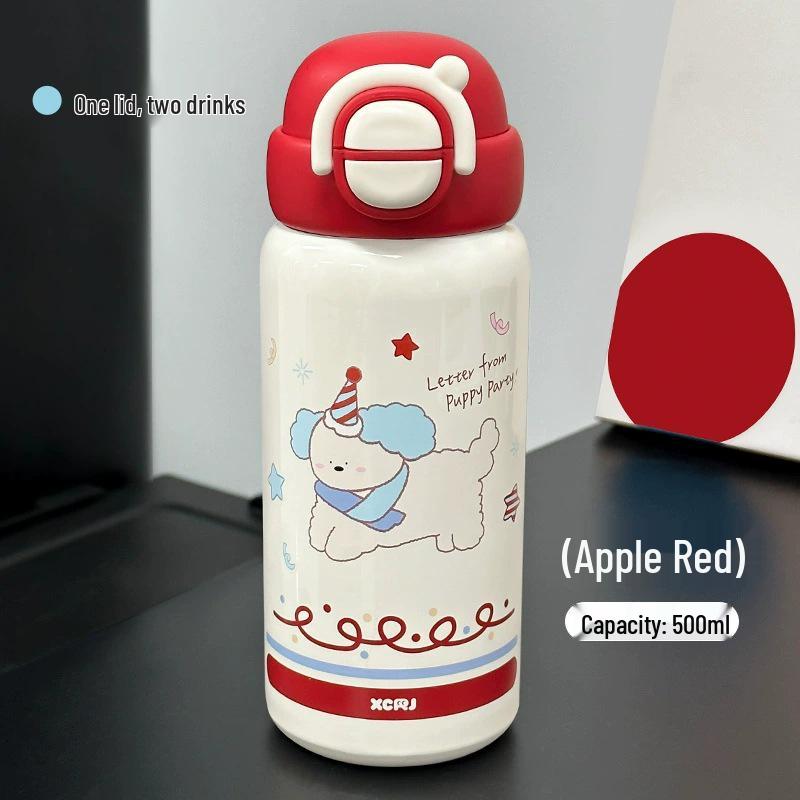 Kitten Thermos Cup: 2026 Stylish Insulated Straw Cup for Students - Cute, Portable, 316 Stainless Steel