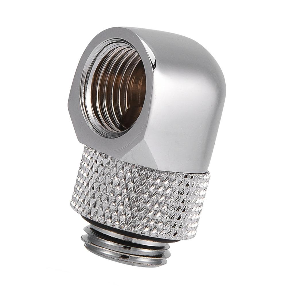 G1/4 Thread PC Water Cooling Fitting 90 Degrees Two Touch Fitting Elbow Connector  Soft Tubes