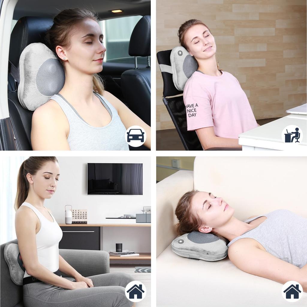 Neck Massage Massage Cushion with for and Gift for Day or Adapter Massager, Pillow, Heating, Neck, Shoulders, Waist, Back, Thighs, Calves, Mother's