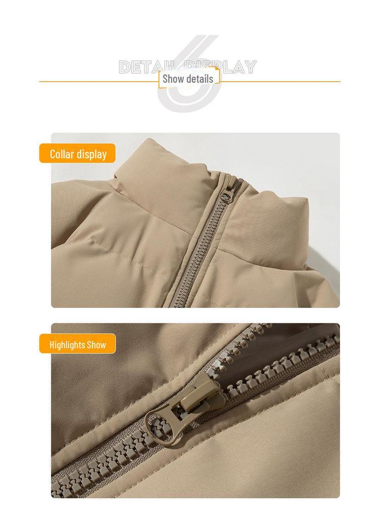 Unisex Korean-Style Winter Cotton Jackets: Fashionable, Large, Warm, Casual