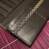 [Koto Inden] Japanese Leather Wallet Men's Long Wallet Thin Hyotan Unisex Inden Lacquer Traditional Japanese Pattern (Black)