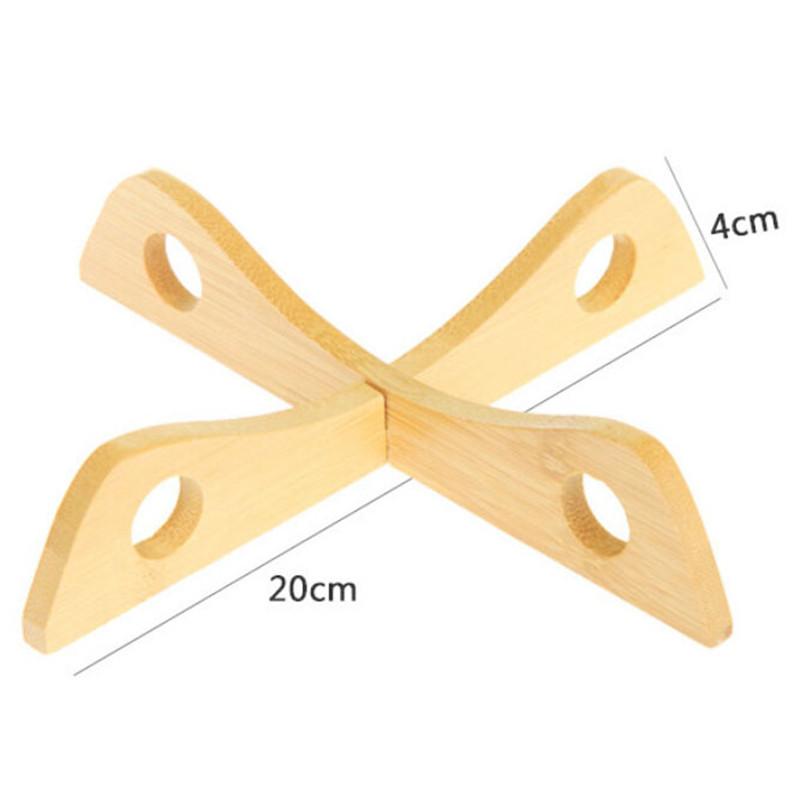 Skládací bambusový protiskluzový držák na podložku odolnou proti teplu a držák na podložku na hrnce a pánve