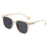 Sunglasses women's new high-end big face thin sunglasses UV protection white frame sunglasses men