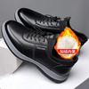 Men's Shoes Simple Casual Shoes Breathable Versatile Shoes Velvet Warm Soft Sole Leather Surface Men's Shoes Business Platform Cotton Shoes