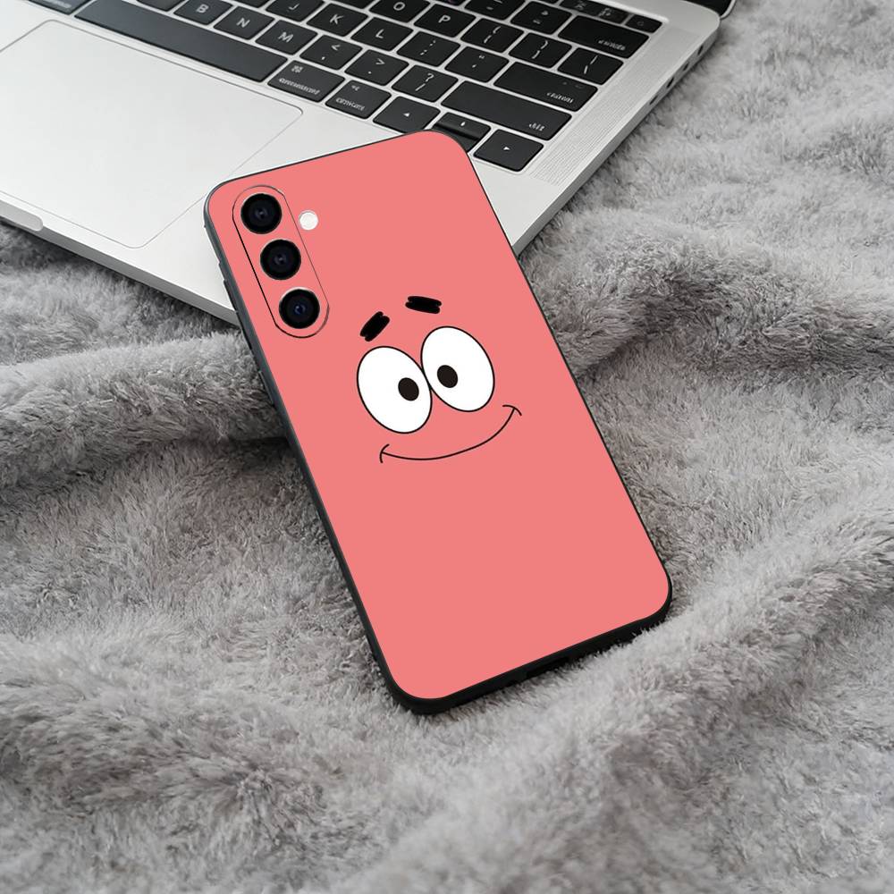 S-B-Sponge-Bob Soft Silicone Phone Case for Samsung Galaxy A73/A71/A72/A70/A53/A52/A51 - Black