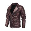 Autumn new European and American trendy men's locomotive multi-zipper leather jacket, large size leather jacket B