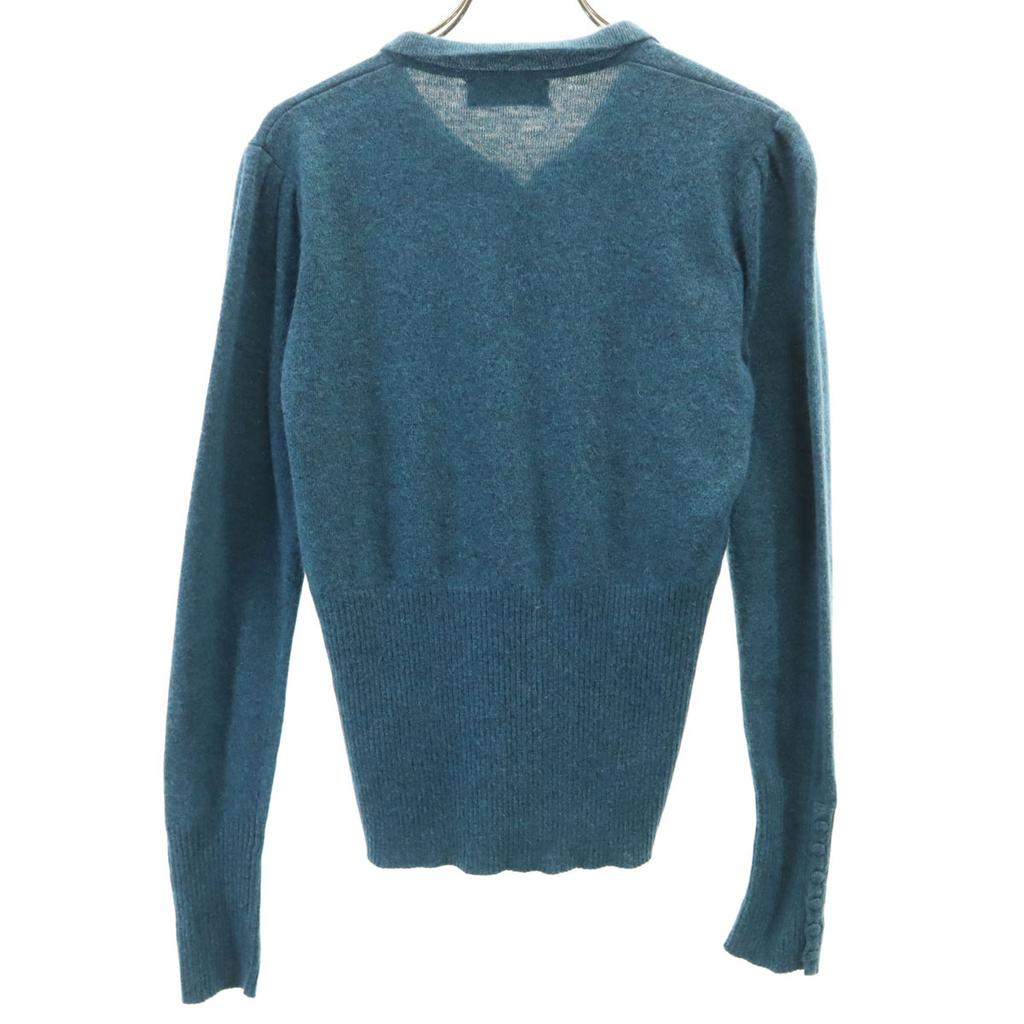 FRED PERRY Long sleeve Polo knit 10 Blue sweater Women Used