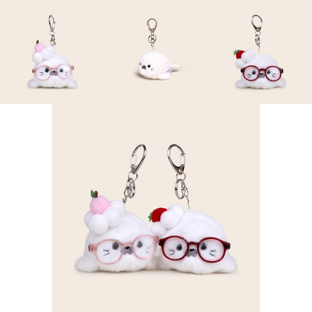Ocean Family Plush Seal Keychain With Glasses For Collectors And Giftgiving