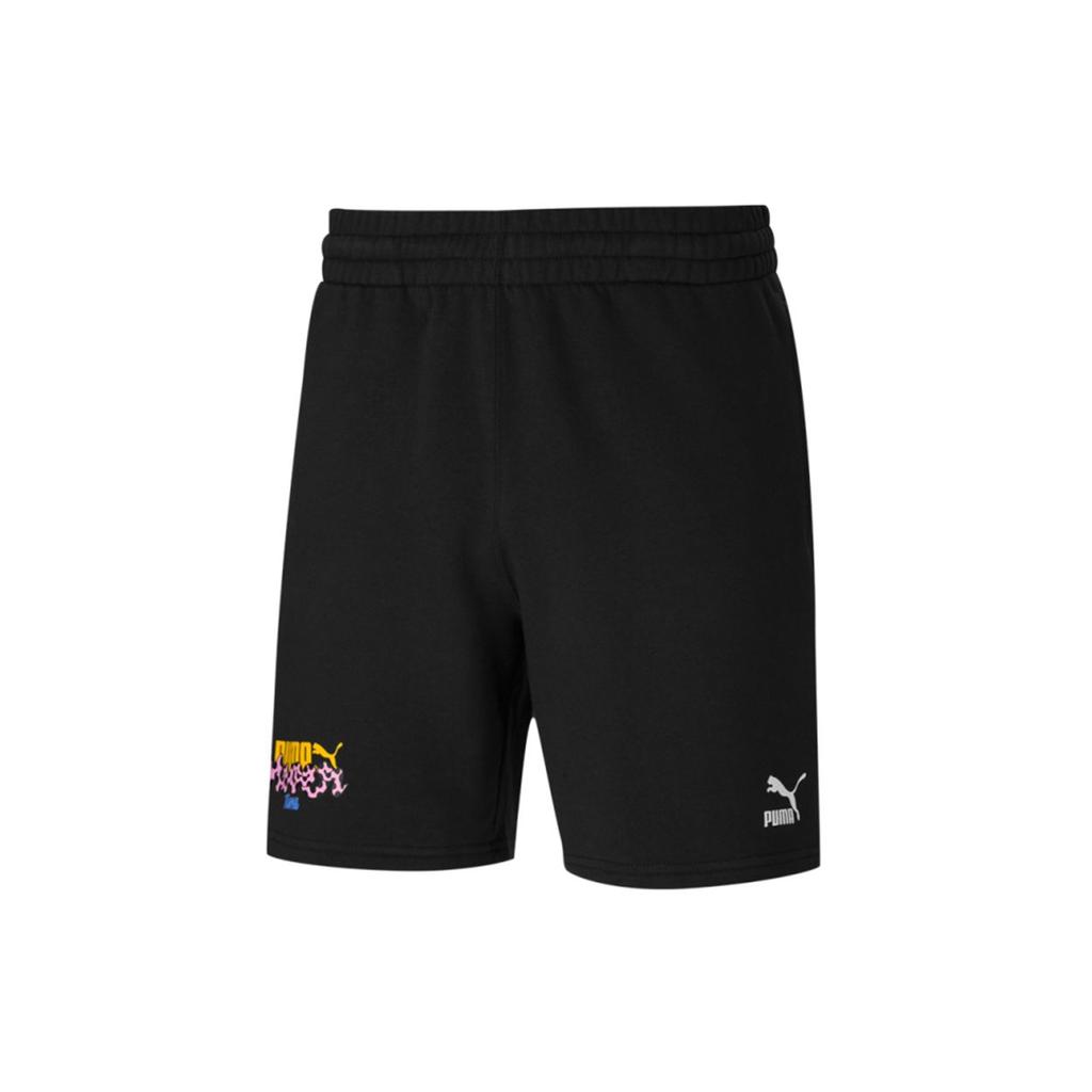Puma X Aka Boku Co-Branded Logo Print Casual Sports Shorts Men Bottoms Black 530223-01