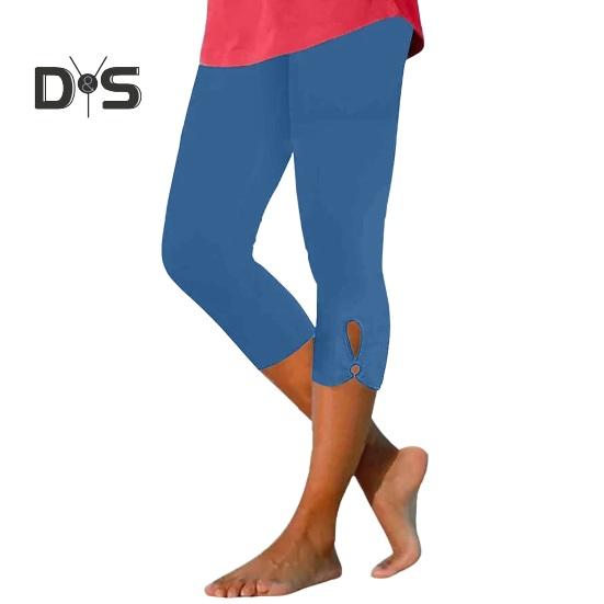 

Женские капри для йоги, леггинсы-капри с высокой талией, эластичные компрессионные брюки для тренировок, бега, йоги, путешествий S синий