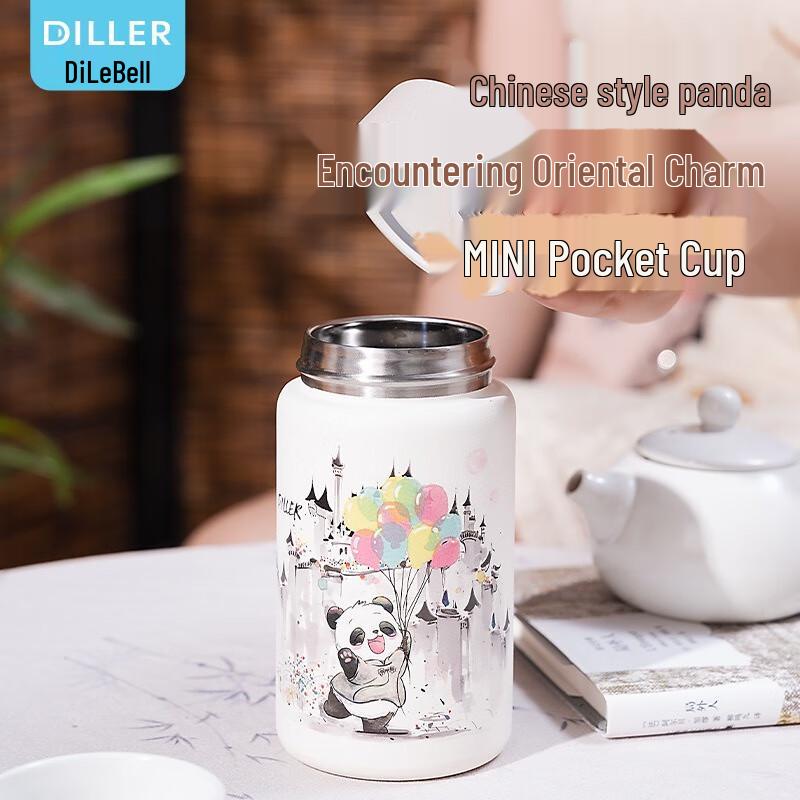 Diller Новая китайская стиль Панда 280 мл Термоизолированная бутылка для воды из нержавеющей стали