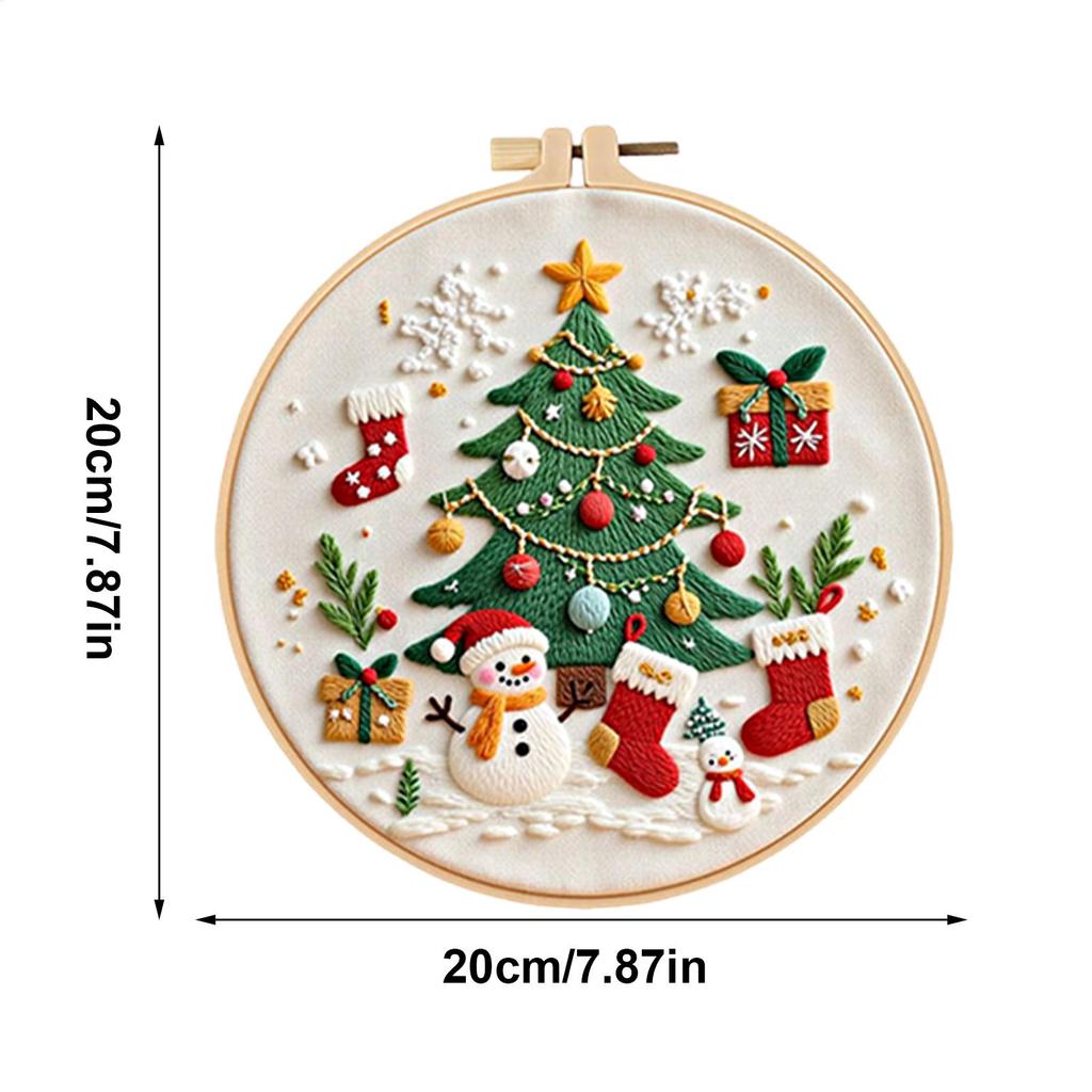 Christmas Embroidery Kit 3-Piece Holiday Handcraft Set Christmas Cross Stitching Kits For Women Adults Mother Teens Girlfriend