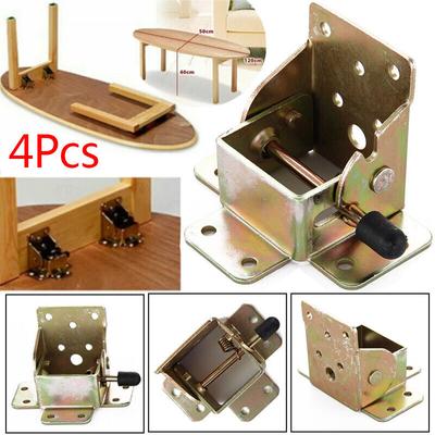 4x Folding Table Chair Leg Hinges 90 Degree Self-Locking Bracket Hinge Hardware