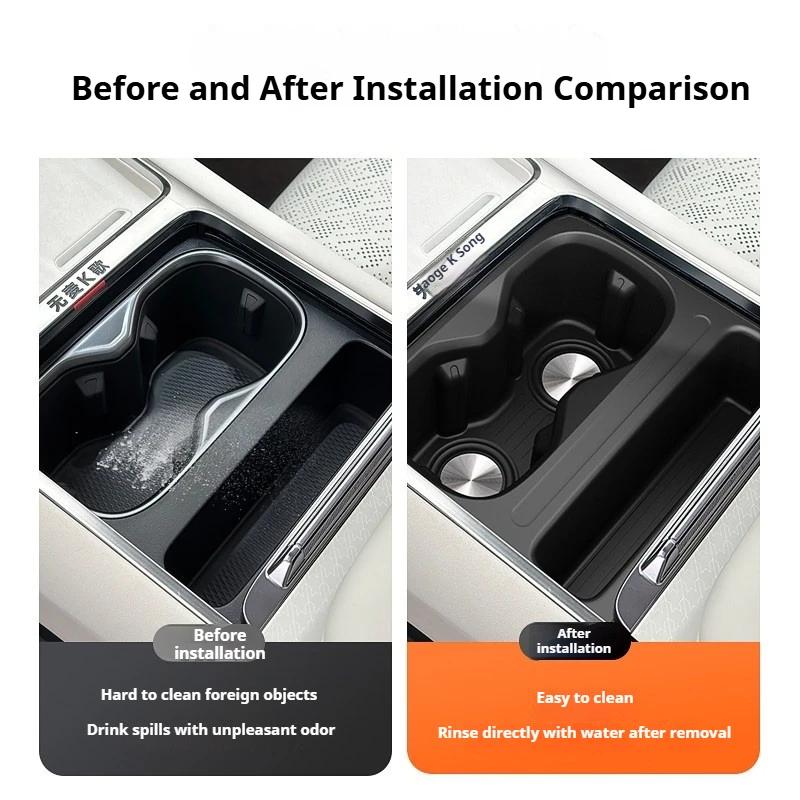For Zeekr 7X 2025 2026 Car Central Control Water Cup Holder 7x Central Control Silicone Wireless Charger Anti-skid Accessories