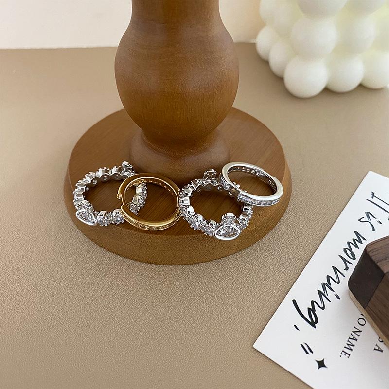Luxury Zircon Ring: European & American Detachable Two-Way Wear for Women