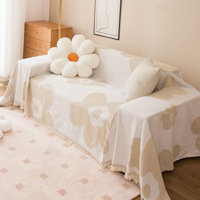 Flower Padded Sofa Cover Chenille Four Seasons Universal Sofa Cushion Cloth Anti-slip Cat Scratch Sofa Cover