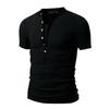 Men Shirt Solid Color Slim Fit Stand Collar Patchwork Summer Men Top for Daily Wear