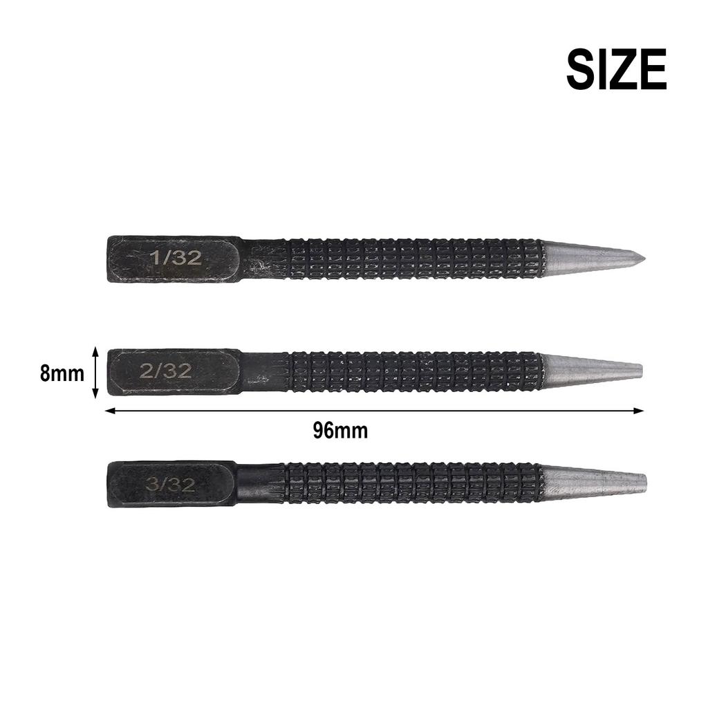 Secure Grip Design Knurled Body Punch Nail Punch Set Square Striking Head