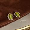 Chinese-Inspired Elegant 925 Silver Stud Earrings with Exaggerated Design
