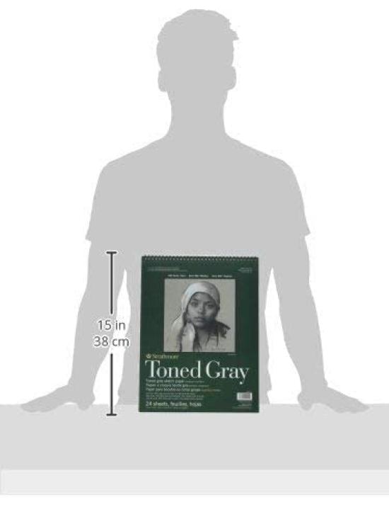 Strathmore Toned Sketch Paper Pad 28cm x 36cm Gray 24 Sheets -36kg