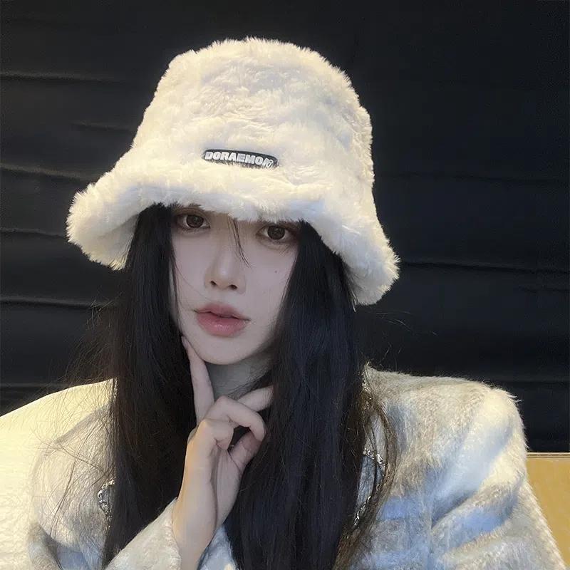 Fisherman's Hat Women's Short Versatile Autumn and Winter Warm Keeping Short Versatile Bucket Hat