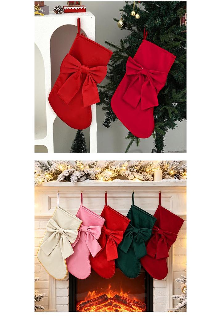 Christmas Tree Ornaments, Stockings, Bows, Gift Bags, Fireplace Hangers, Plush Candy Bags, Wall Decorations