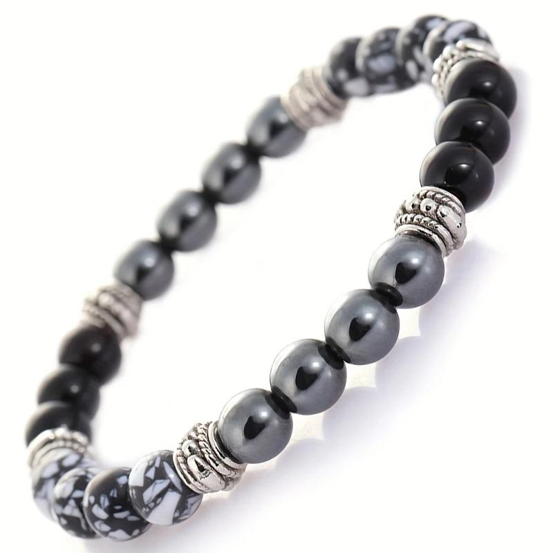 

Natural Tiger Eye Stone Beaded Bracelet, Handmade Adjustable Casual Jewelry for Men & Women, Fashion Couple Bracelet Gift Alabaster