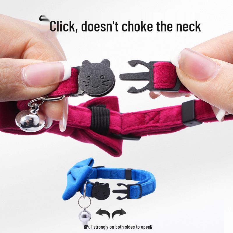 Pet Safety Bowknot Collar with Bell and Anti-Choke Buckle for Cats and Puppies