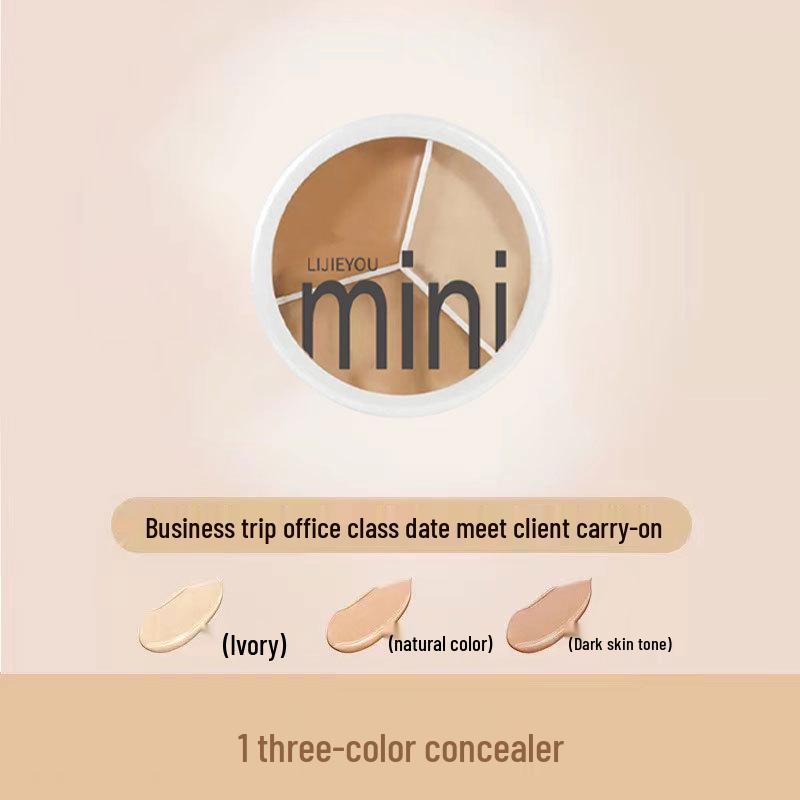 

Tri-Color Concealer Palette: Tattoo, Spot, and Dark Circle Coverage with Facial Contouring. Bilingual Packaging for International Use.