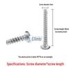 Nickel-Plated Self-Tapping Screws, Round Head, Flat Tail, Cross Pan, Sizes M2/M3/M4/M5/M6