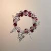 Charming Pink Crystal Floral Bracelet - Court Style Dream Gift for Girlfriend