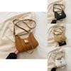Simple Solid Color Gold Buckle Decoration Women Casual Shoulder Bag For Casual Outings